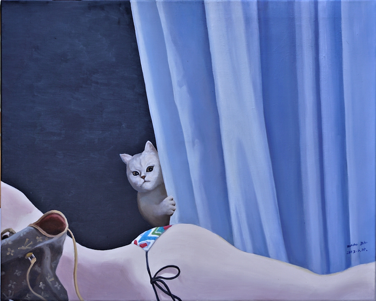 Galerie Erdel | Zhao Bin: Akt mit Katze II